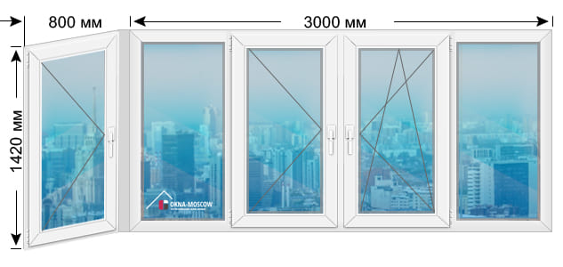 Цена на теплое пвх-окно серии и209-а 1420x800x3000