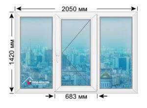 Цена пвх-окно серии п-47 размером 1420х2050