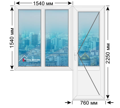 Цена на пвх-окно серии башня вулыха размером 1540x1540x2250