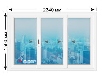 Цена на холодное пвх-окно серии ii-49 размером 1500x2340