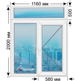 Цена на пвх-окно серии сталинка размером 2000х1160