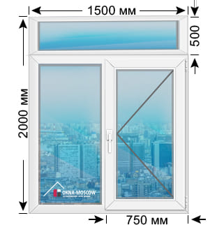 Цена на пвх-окно серии сталинка размером 2000х1500