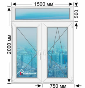 Цена на премиум пвх-окно серии сталинка размером 2000х1500