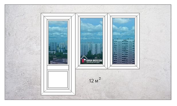Тип отделки №2 двери для лоджии в домах серии смирновская башня