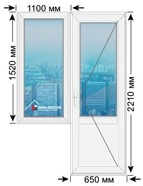 Цена на пвх-окно серии ii68-03 размером 1520x1100x2210