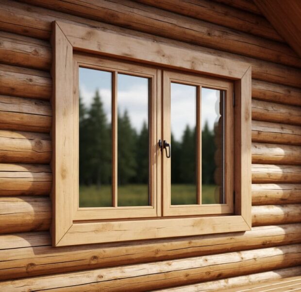 Деревянное остекление для бани