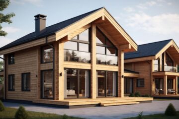 Остекление загородных домов из клееного бруса в Москве