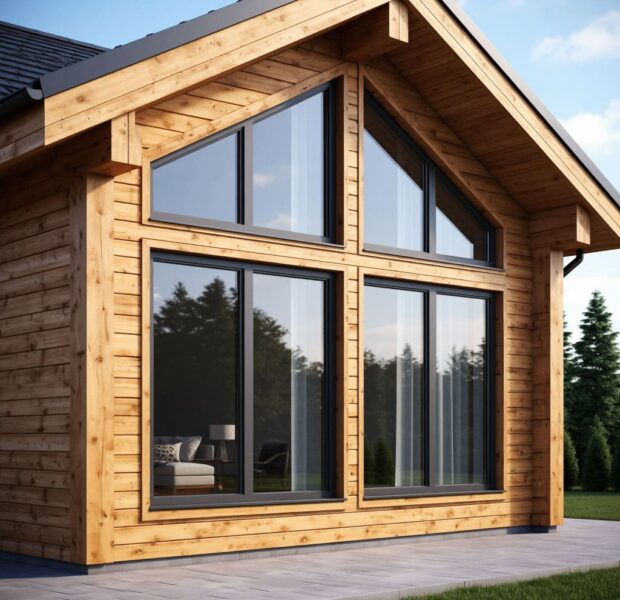 Панорамное остекление домов из клееного бруса