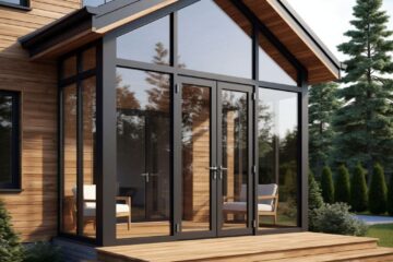 Пластиковое остекление входных групп в коттеджи