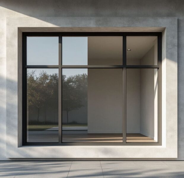 Алюминиевые окна с фрамугой теплые