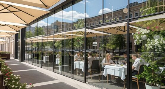 Холодное остекление ресторана