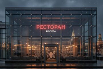 Ресторан фасадное спайдерное остекление