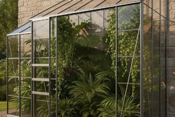 С односкатной крышей теплица