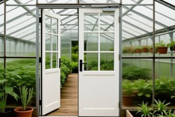 Распашные двери в теплице